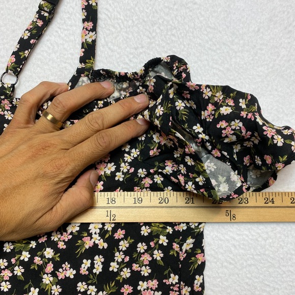 Torrid Cold Shoulder Dress Womens 0X Black Mini Challis Trapeze $49 - Picture 4 of 6